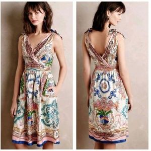 Collette Dinnigan Tied Acionna Silk Sea side Dress